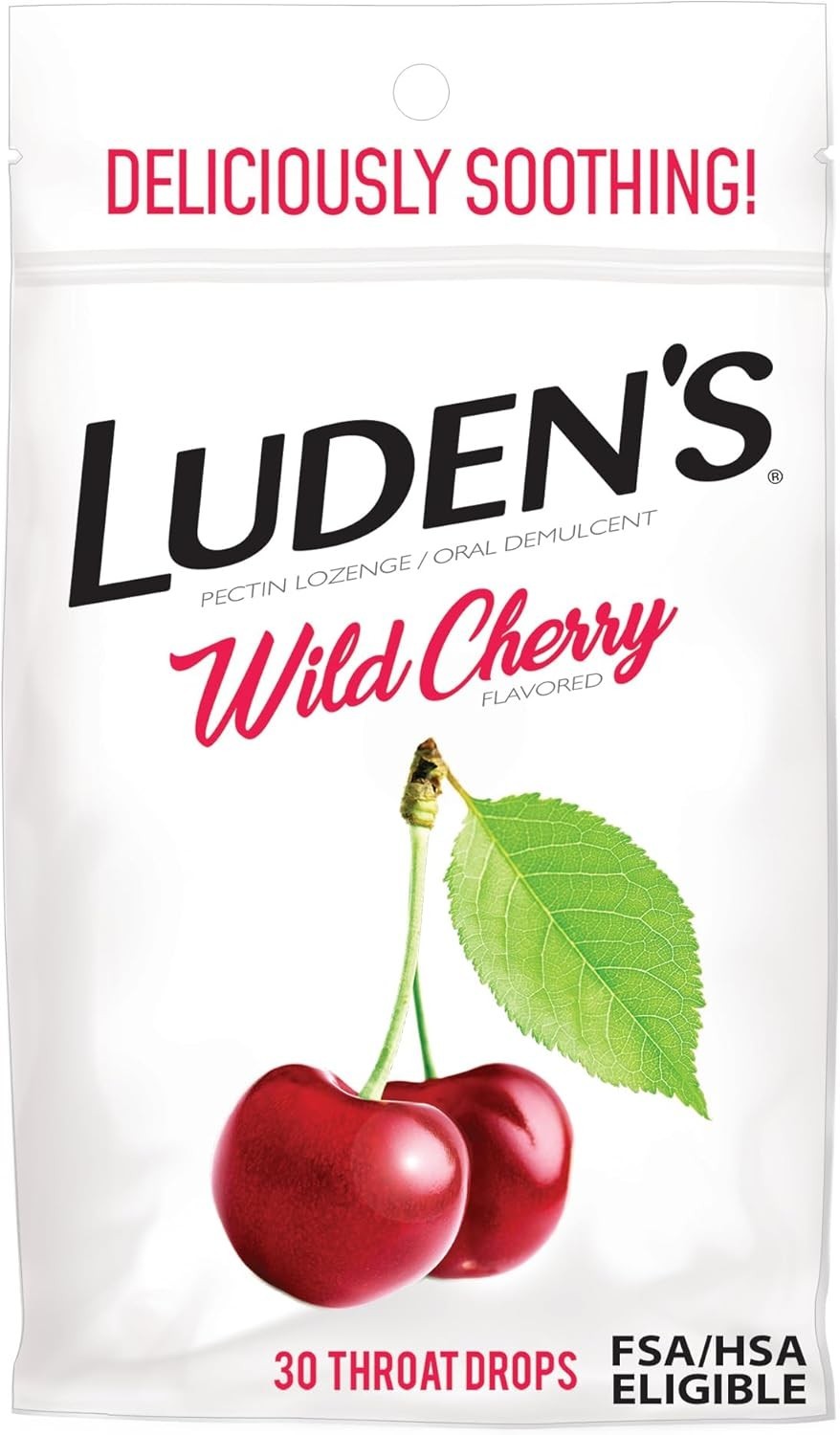 Delicious Wild Cherry Sore Throat Drops – 30 Count, Fast Relief for All Ages