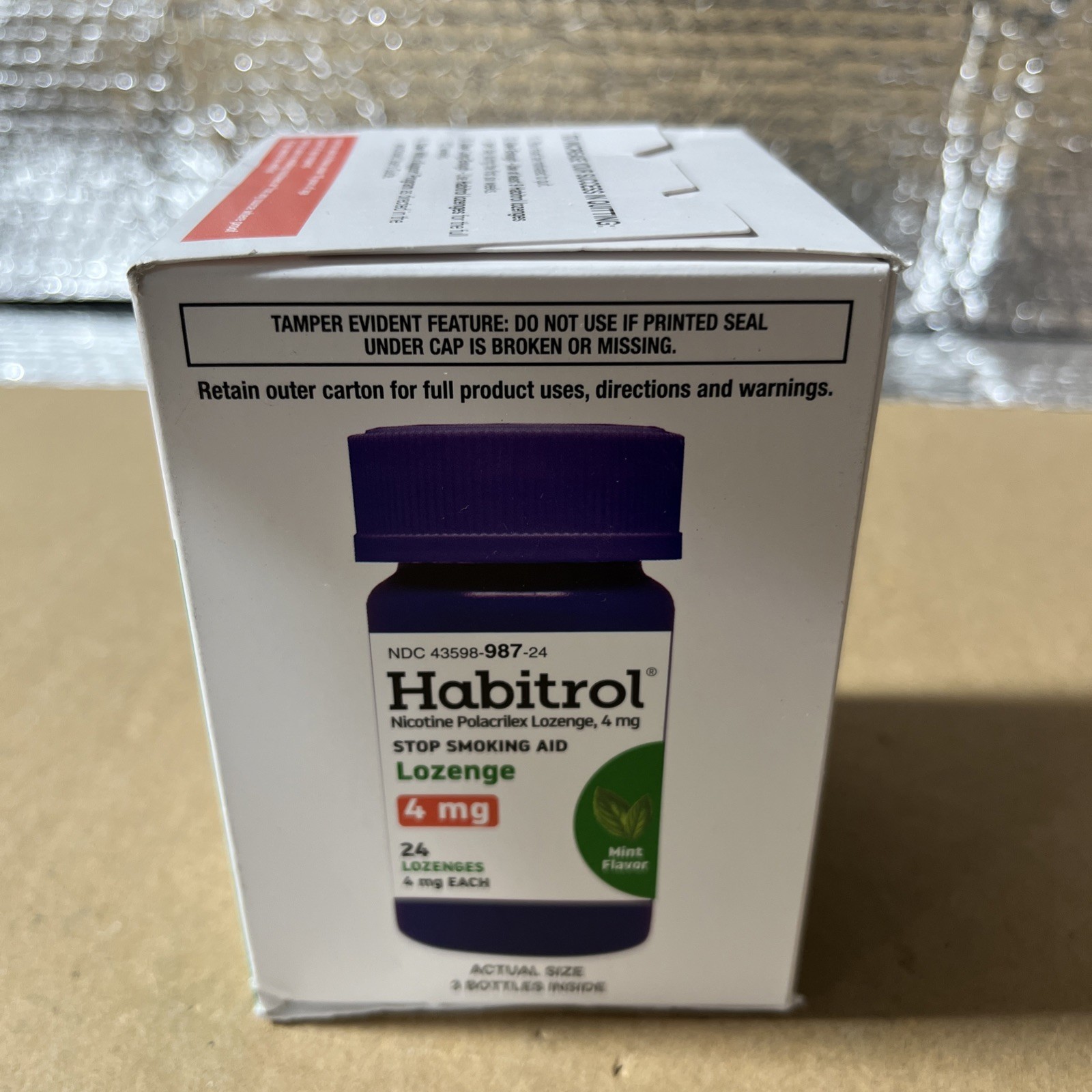 Habitrol Nicotine Lozenges 4 mg, Mint Flavor 72 Count Nicotine Lozenge Exp 02/27