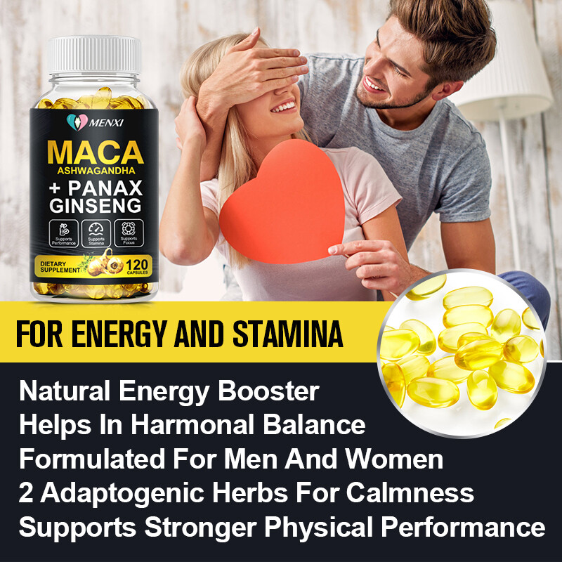 Organic Maca Root 120 Capsules 10000mg, Peruvian Maca Extract for Men & Women