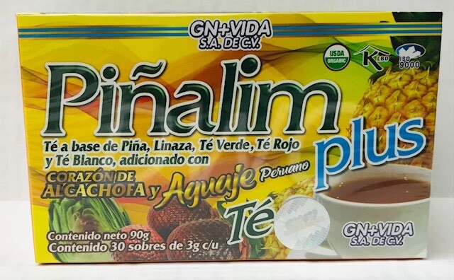 2 PACK Te Pinalim Plus GN+Vida Tea Piñalim Pineapple Diet 60 bags 60 days supply