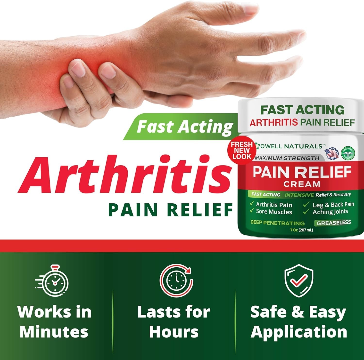 7 oz Maximum Strength Muscle & Joint Relief Cream – Menthol Scented Comfort