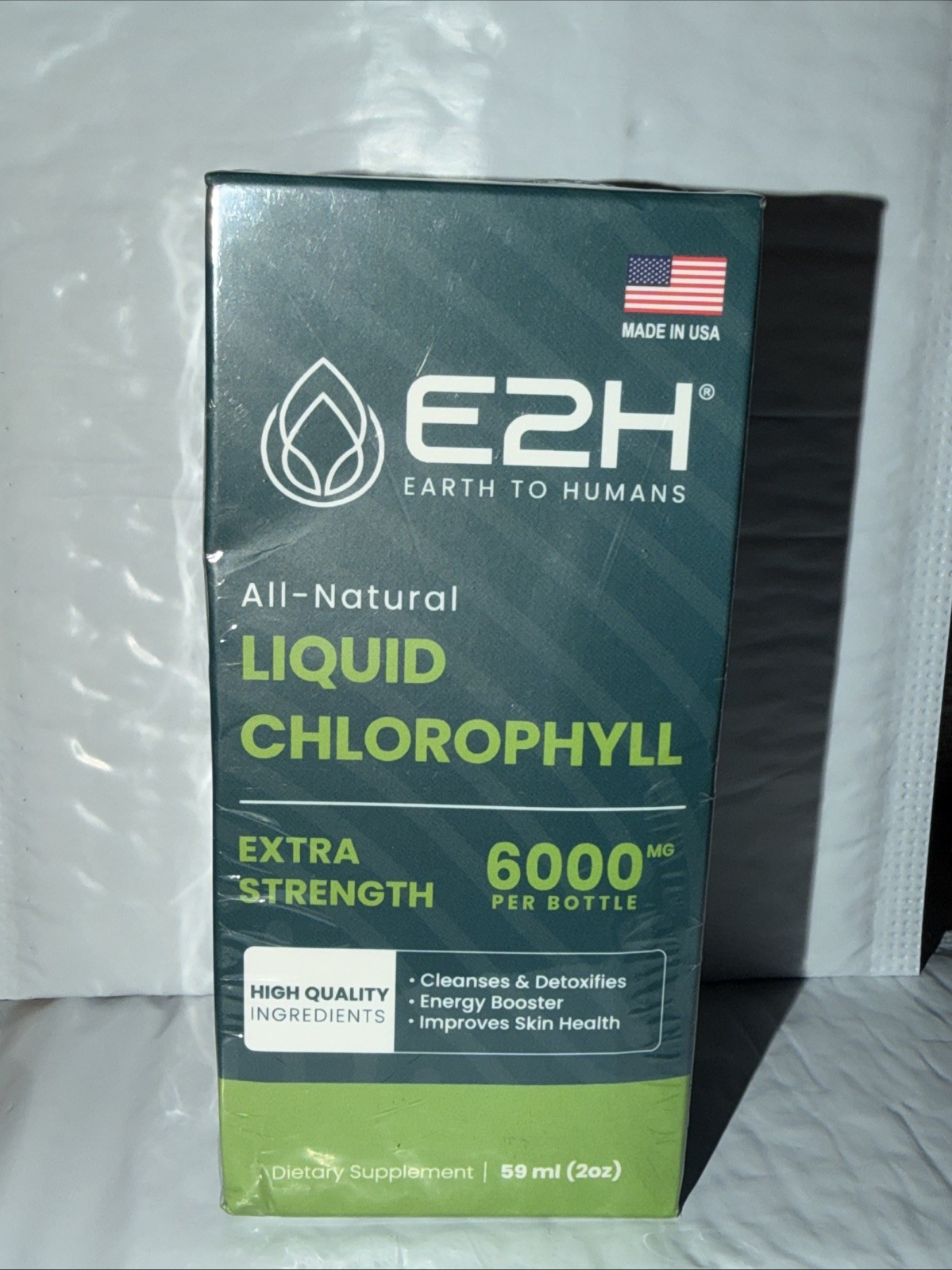 E2H Chlorophyll Liquid Drops All Natural Flavored 2 Fl Oz (2Pack ) 💚