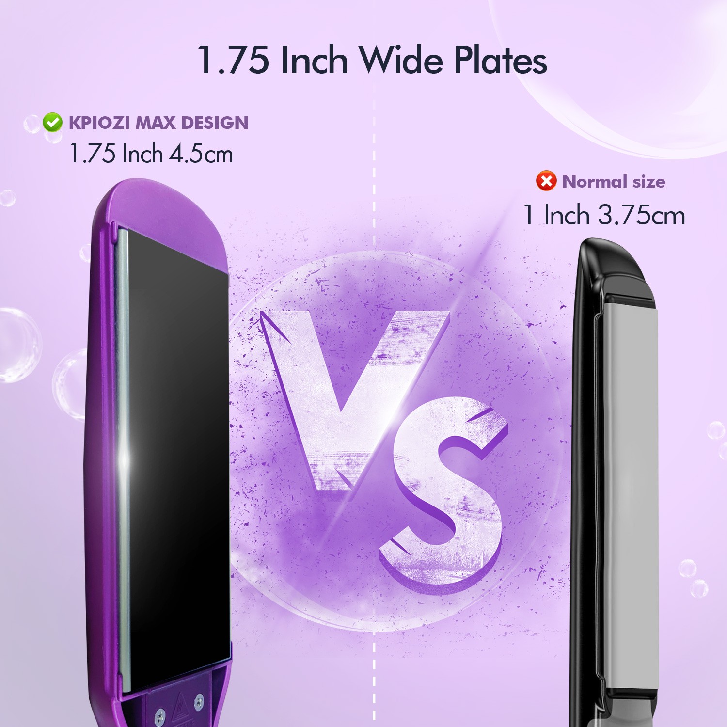 KIPOZI 1.75″ Salon Hair Straightener Titanium Flat Iron LCD Display Dual Voltage