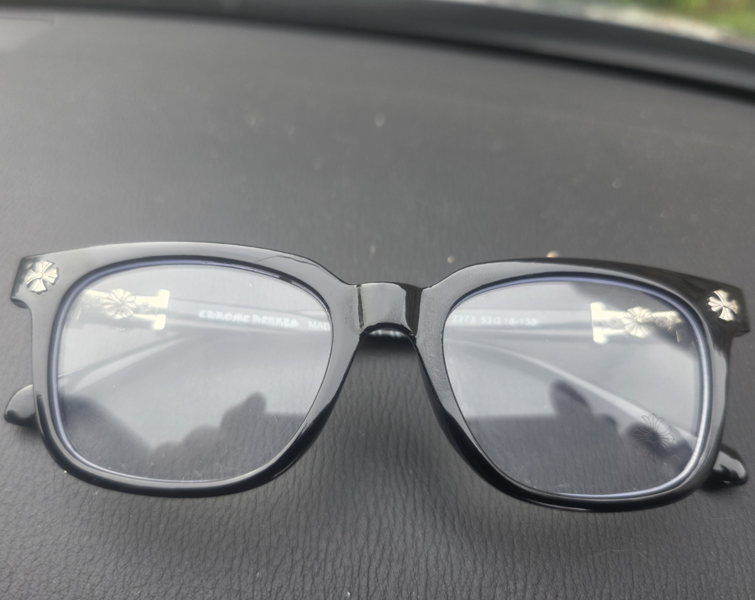 Chrome Hearts 2273 Black Full Rim Eyeglasses Frames 53-18-138 Plastic/Metal