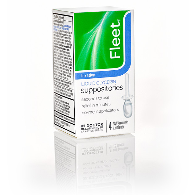 Fleet 185 Liquid Glycerin Suppositories – Case of 24 packs of 4 (96) Exp 08/2025