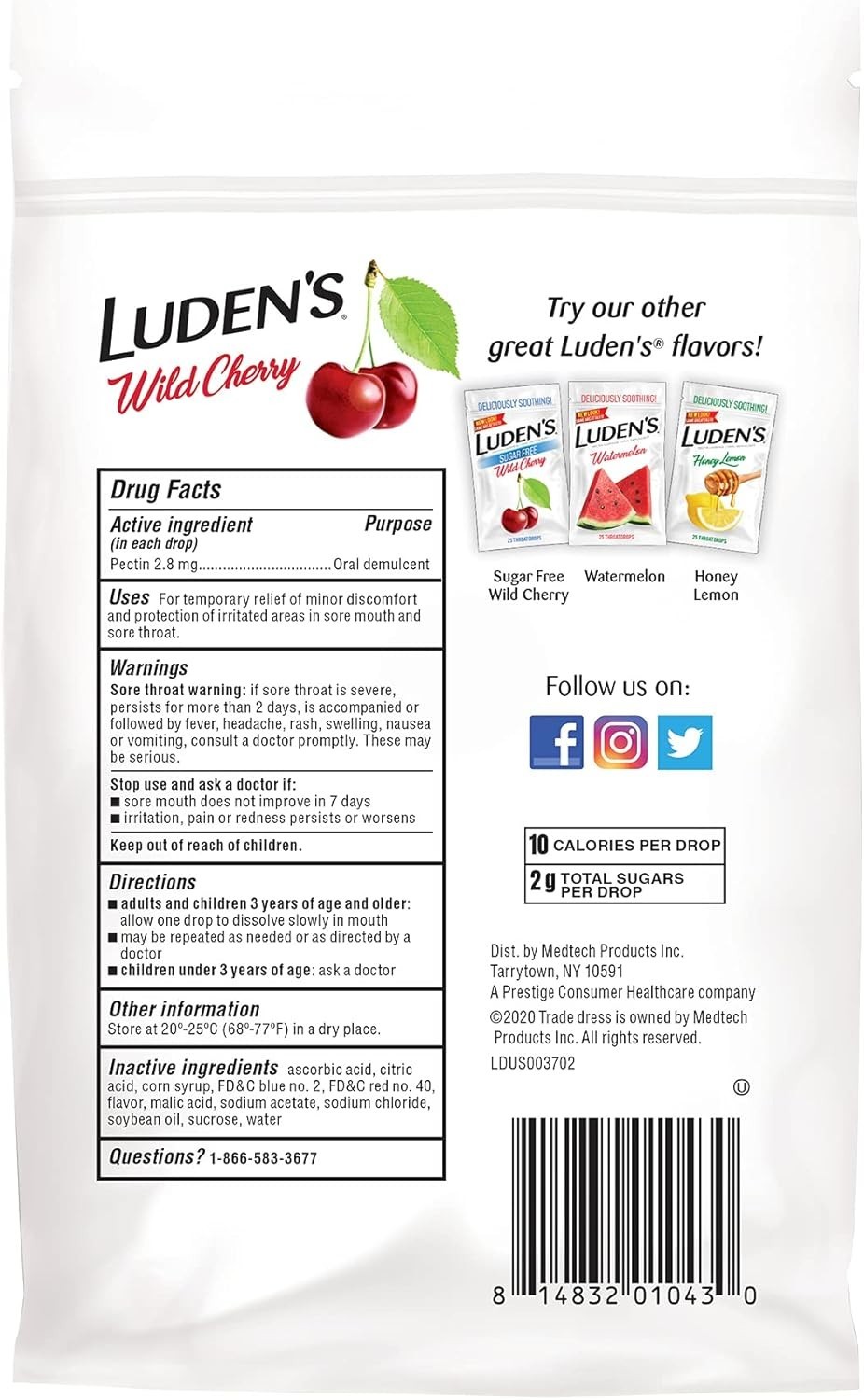 Delicious Wild Cherry Sore Throat Drops – 30 Count, Fast Relief for All Ages