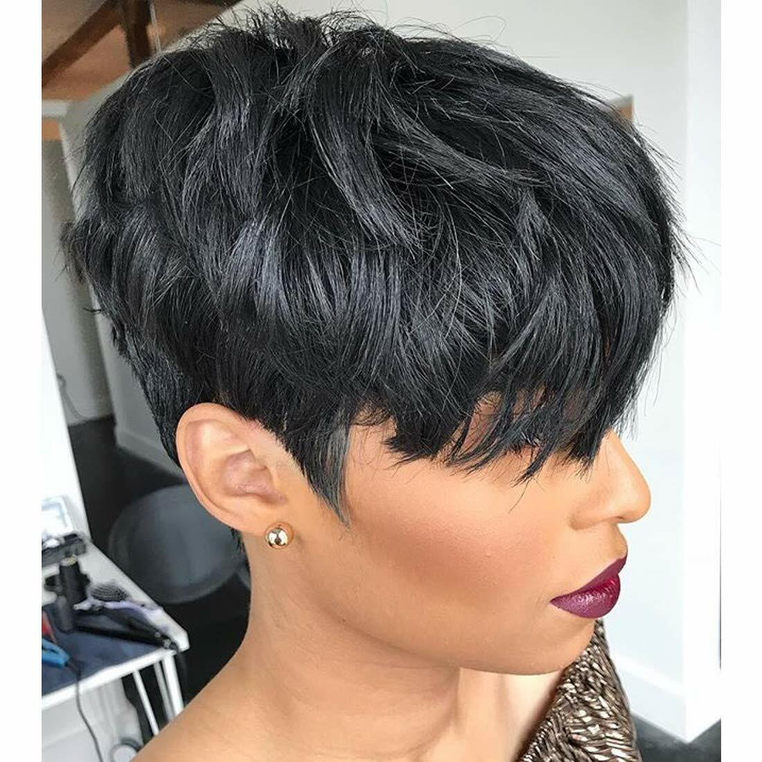 Pixie Cut Human Hair Wigs Short Pixie Wig None Lace Front Wigs Boy Cut Straight