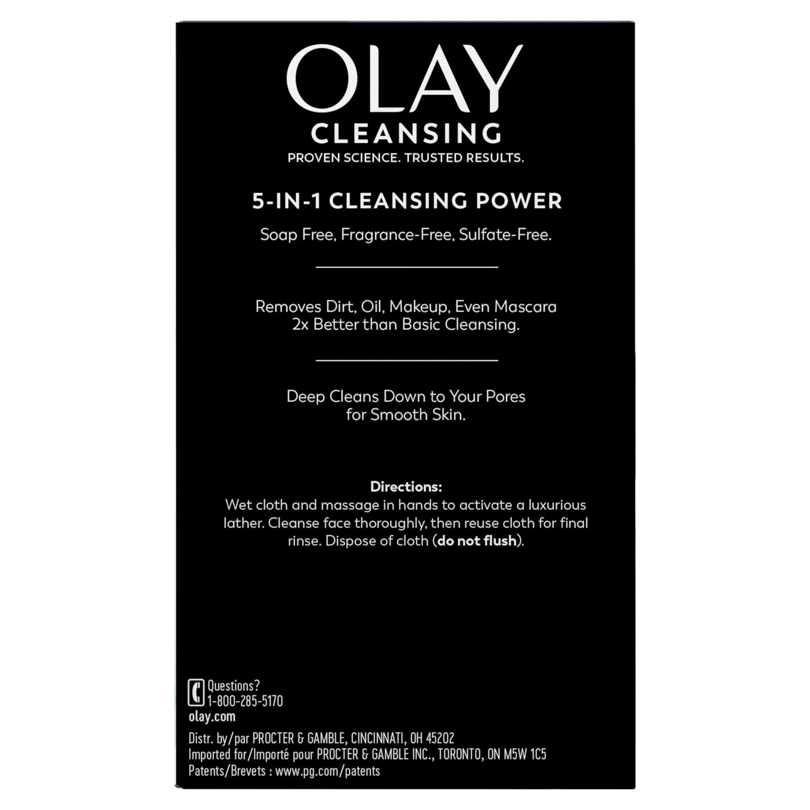 Olay Daily Facials Deeply Purifying Cleansing Cloths 66 Count Fragrance-Free