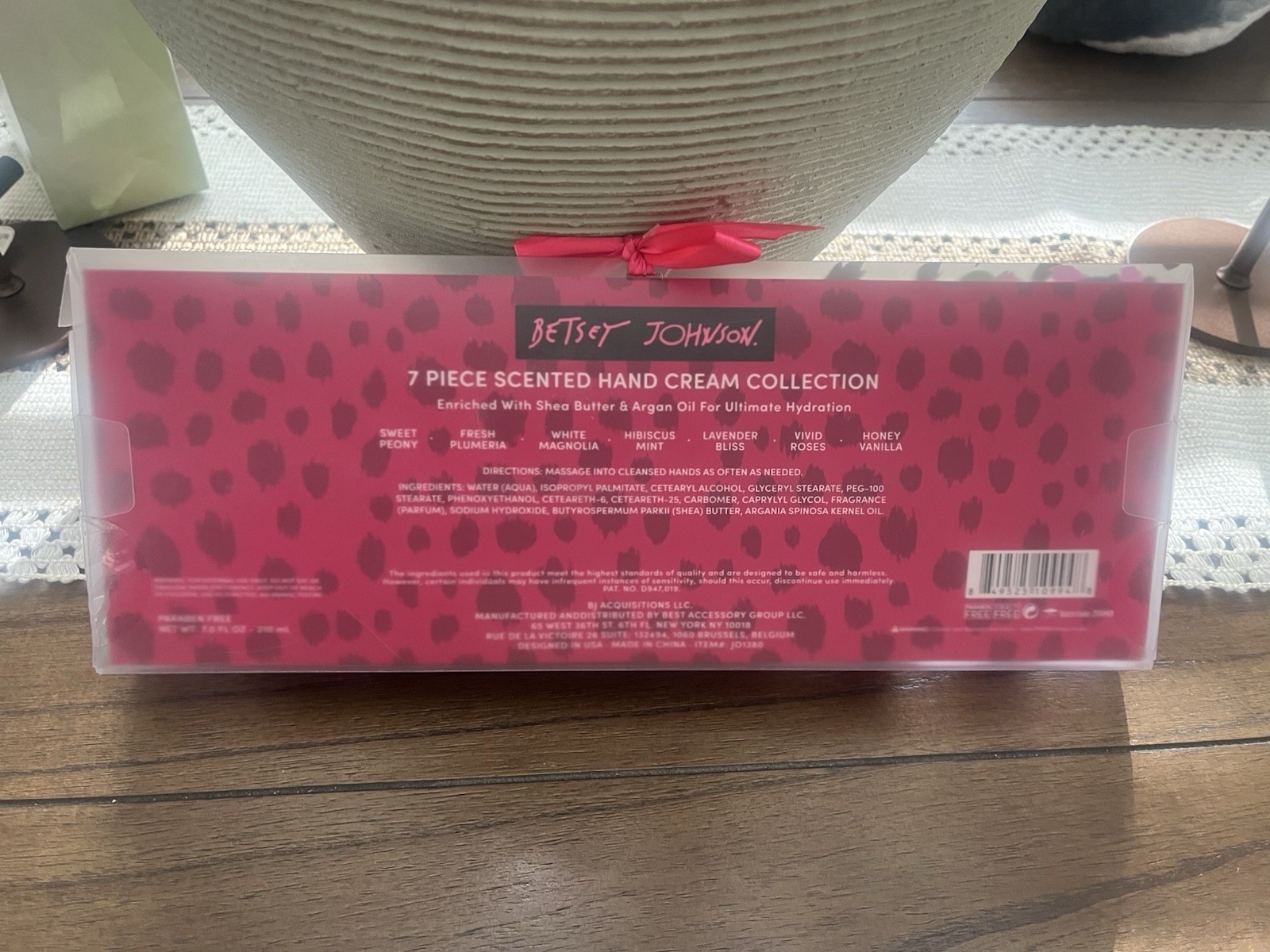 Betsey Johnson 7-Piece Scented Hand Cream Set Shea Butter Argan Oil 7 fl oz