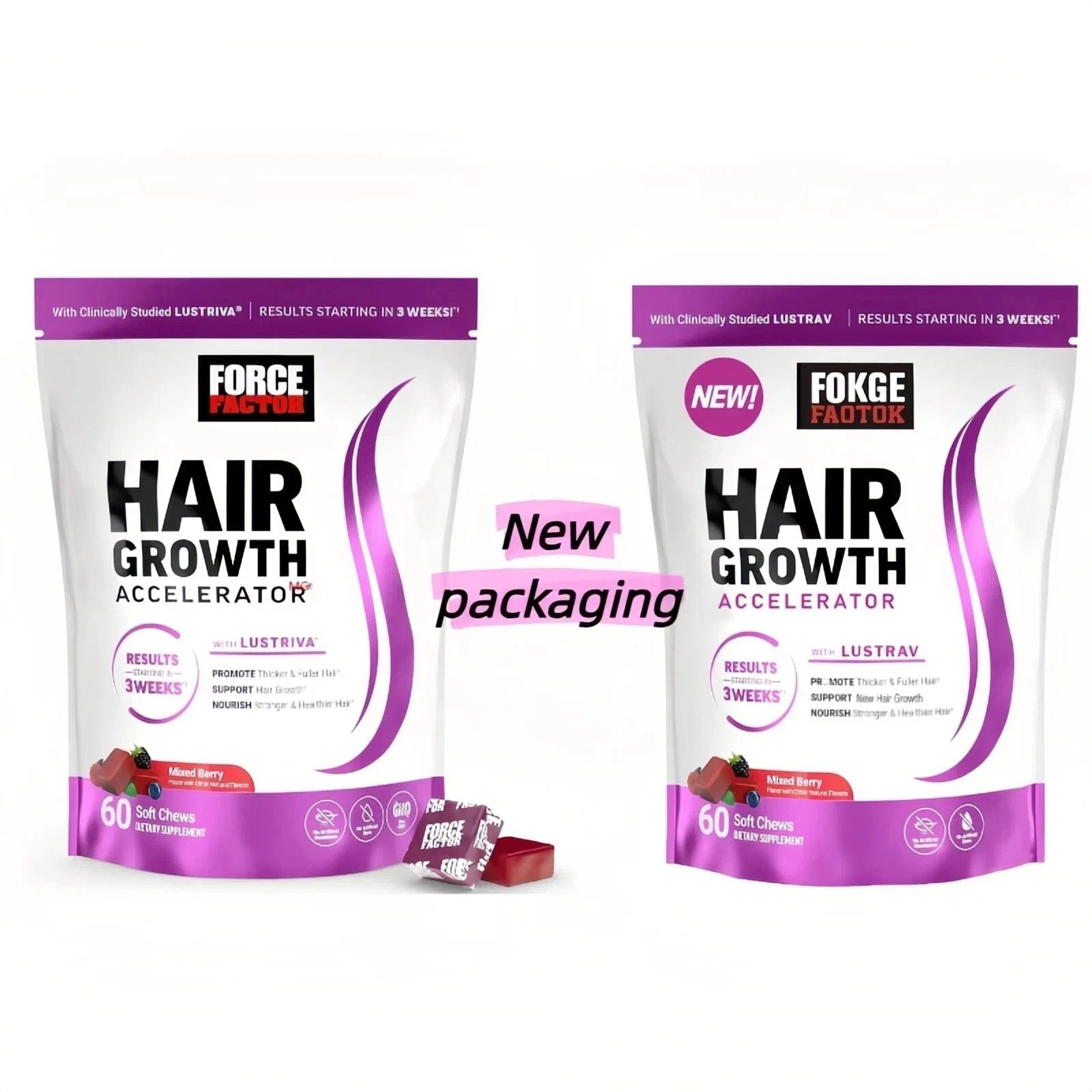 Force Factor Hair Growth Accelerator Soft Chews, Hair Growth Vitamins For Women