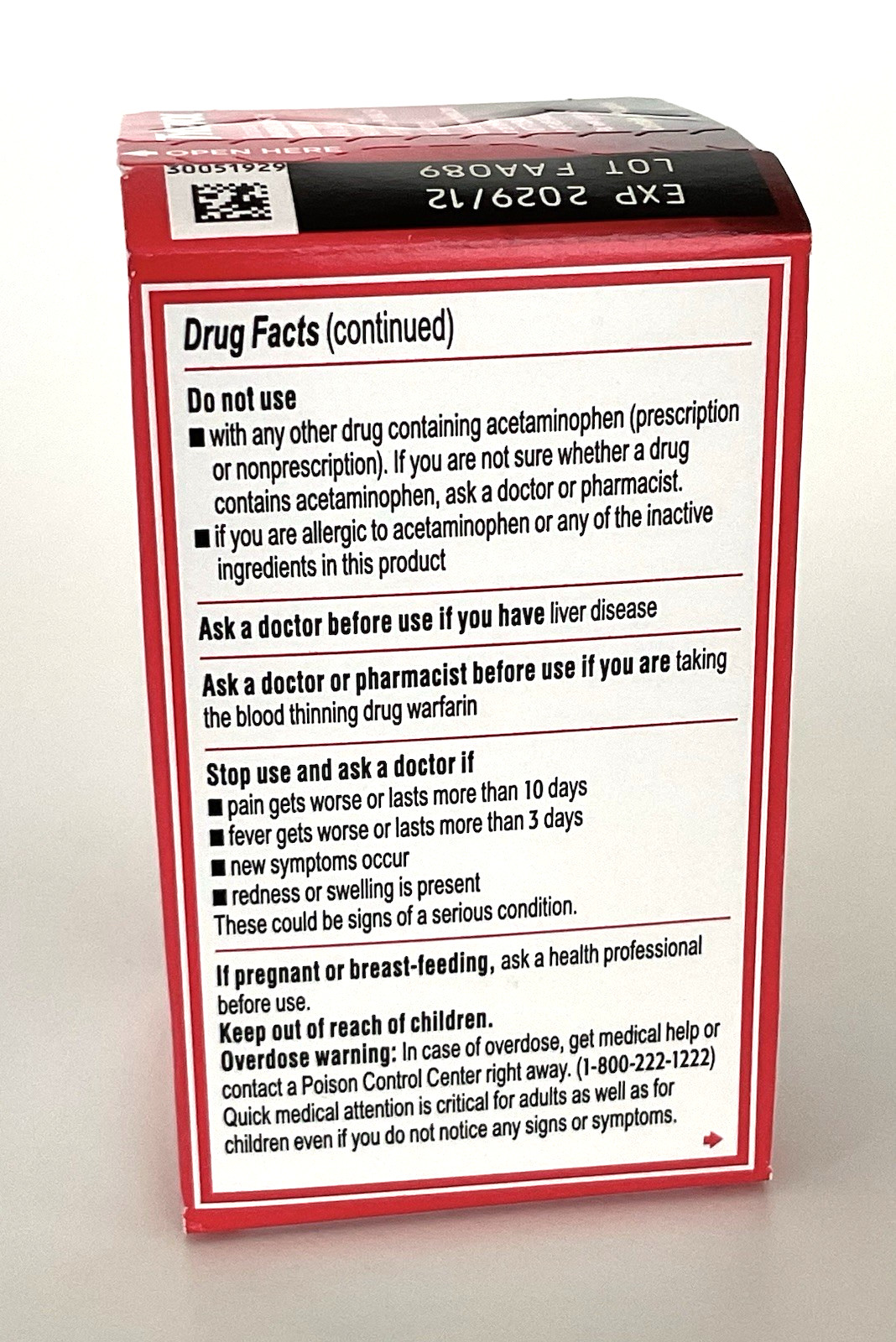 TYLENOL Extra Strength Acetaminophen 500 mg Caplets 24 ct EXP 12/2029