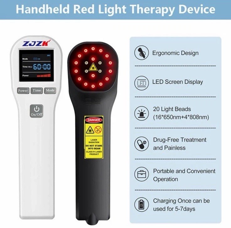 Cold Laser Therapy Device LLLT Red Light Lazer Treatment 650nm+808nm Pain Relief