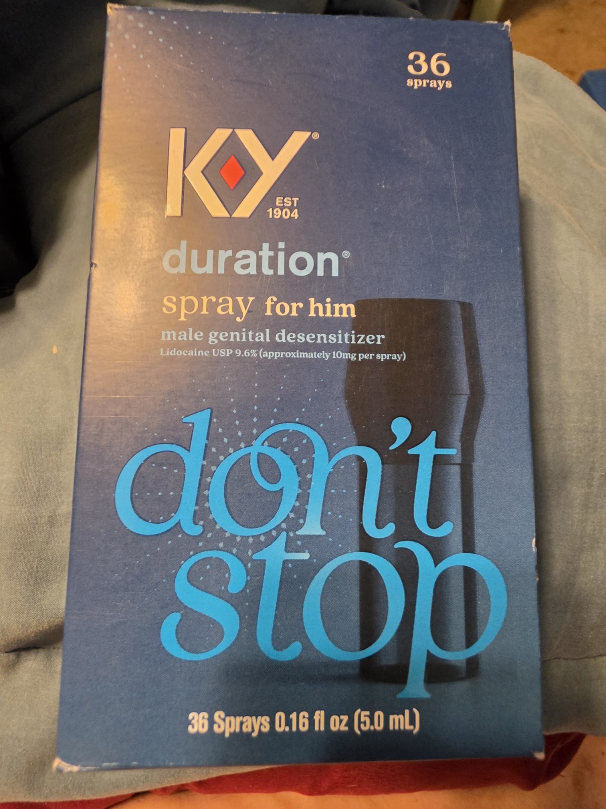 K-Y Duration Don’t Stop delay Spray for Men 36 Sprays Ky .16oz Exp 12/2025