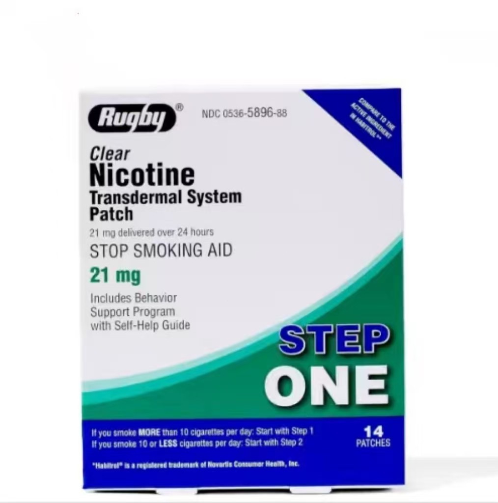 Rugby Clear Nicotine 21mg Transdermal System Patch Step Exp 06/2028-2 PACK