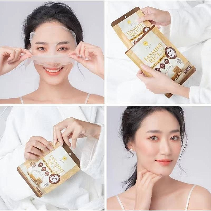 PINNARA JASMINE RICE FACIAL MASK 3 PACKS x 5 SHEETS