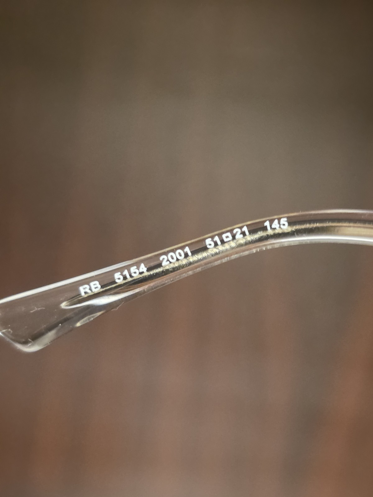 RAY BAN RX5154 2001 White Transparent Silver Clubmaster Unisex 49 mm Eyeglasses
