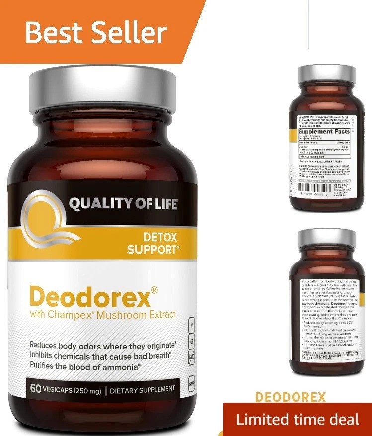 Advanced Detox Support with Deodorex: 60 Caps to Eliminate Body Odor & Breath