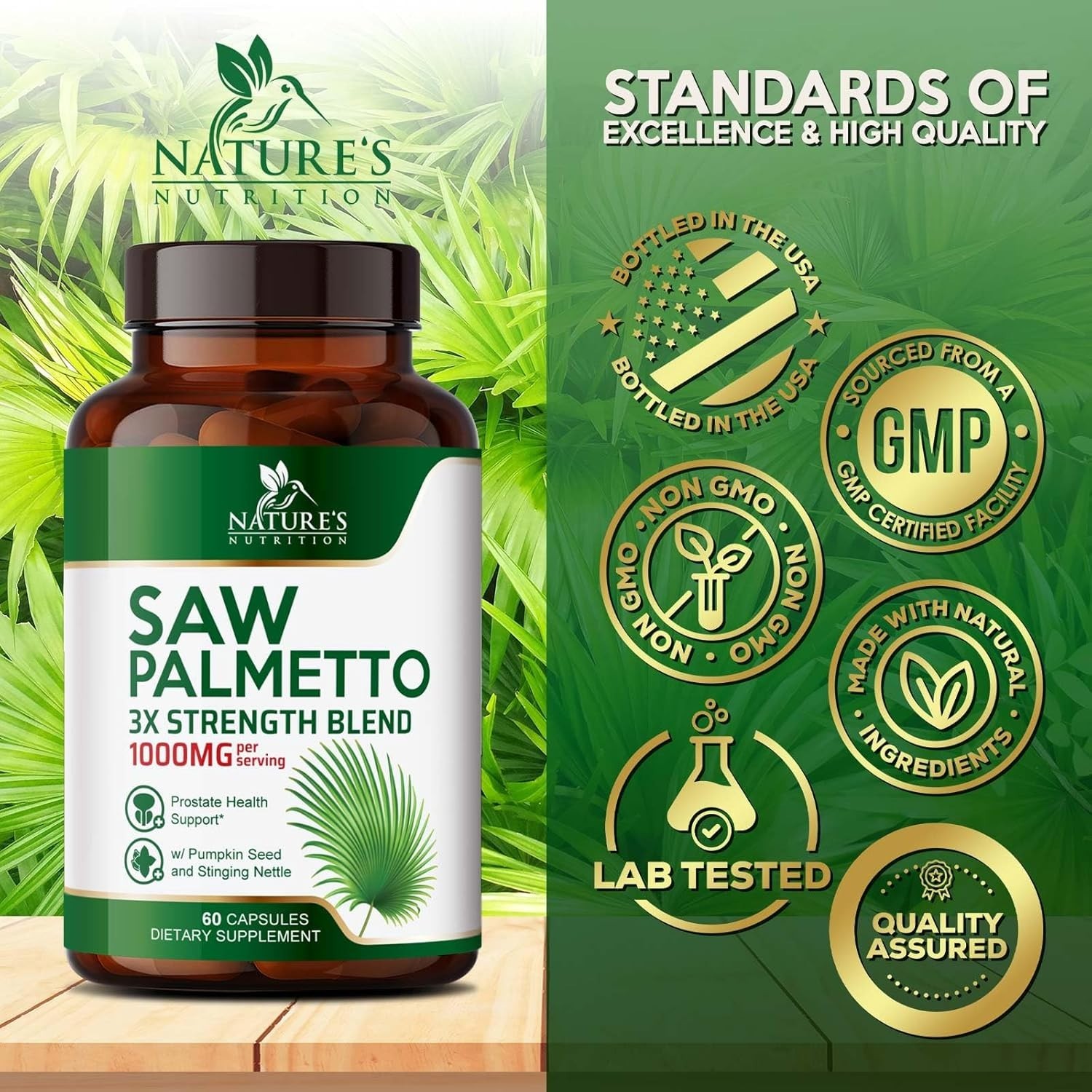 Saw Palmetto 1000mg – Premium Prostate Health Support Supplement for Men