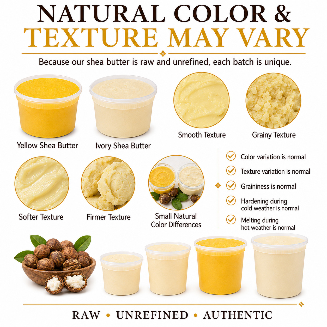 8oz Organic African Shea Butter Ivory Raw From GHANA Natural UNREFINED Pure