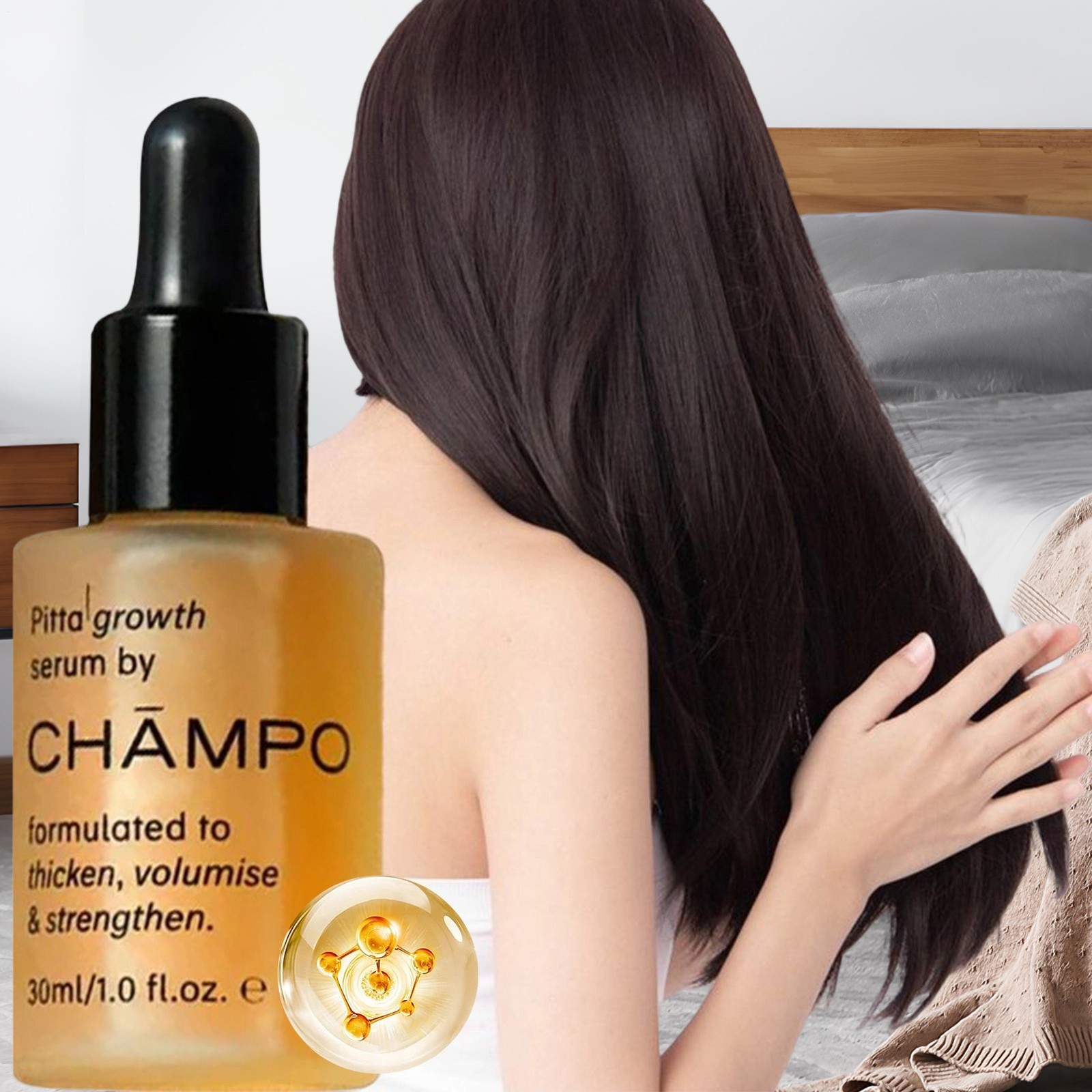 Champo Pitta Growth Serum Formulated To Thicken,Volumise&Strengthen Hair 30ml