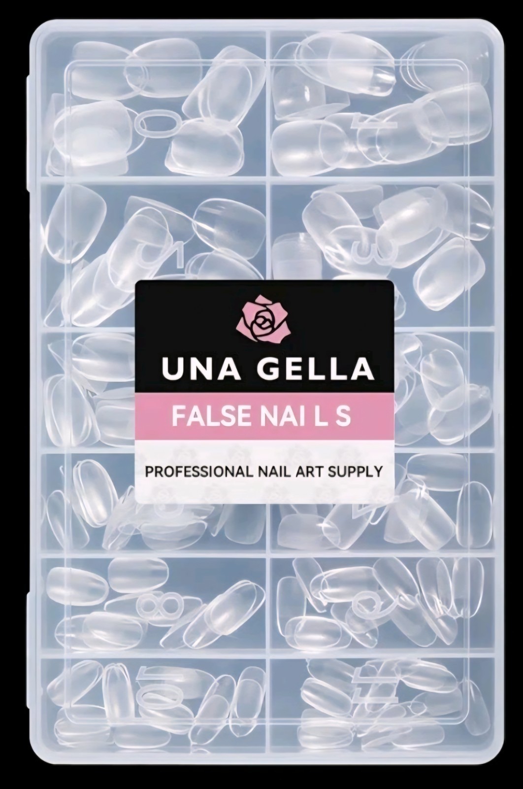 Acrylic Nail Tips For Full Cover Nail Extension. Oval 216 Pieces, 12 Sizes New