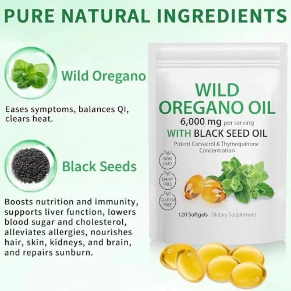 Resilia Oil Of Oregano With Black Seed Oil 6,000MG