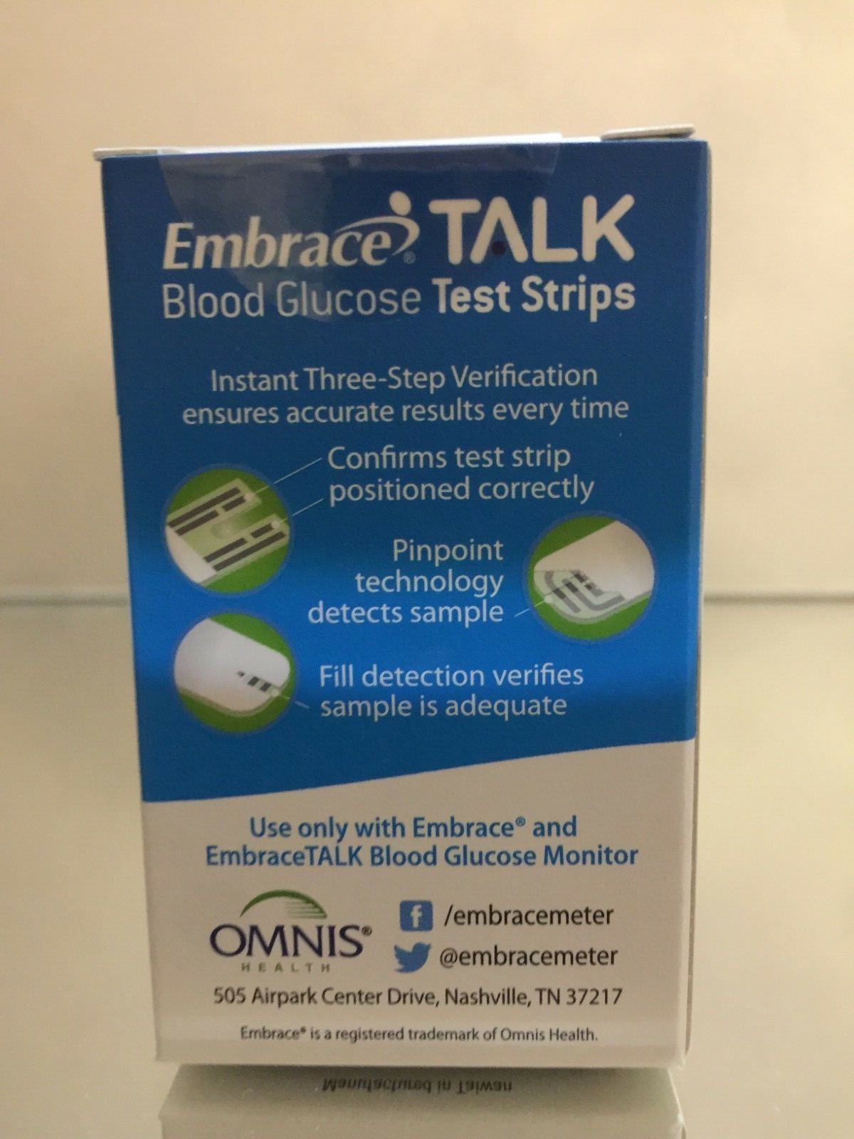 Embrace TALK Blood Glucose 200 Test Strips + FREE Meter Exp 04/22/25 Ship Free