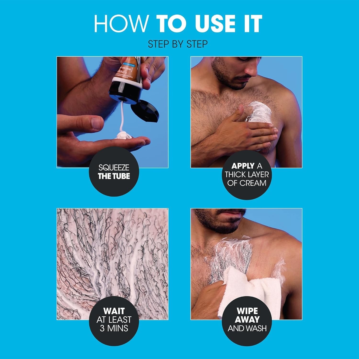 Gentle Depilatory Cream for All Skin Types – 6.8 Fl Oz Hair Removal for Men
