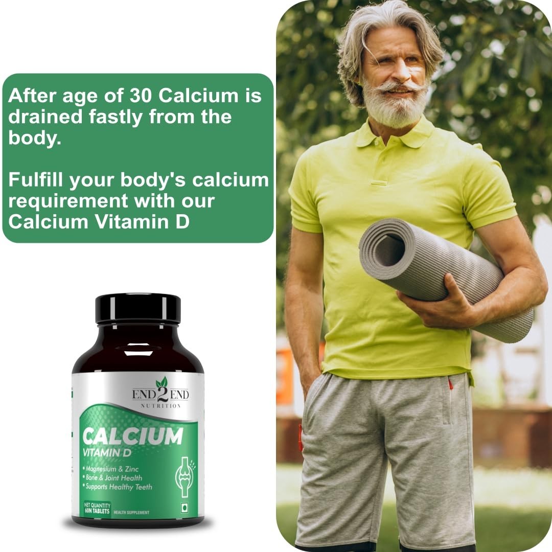 5 Pack End2.End Nutrition Calcium Zinc D 600 Tablets Veg