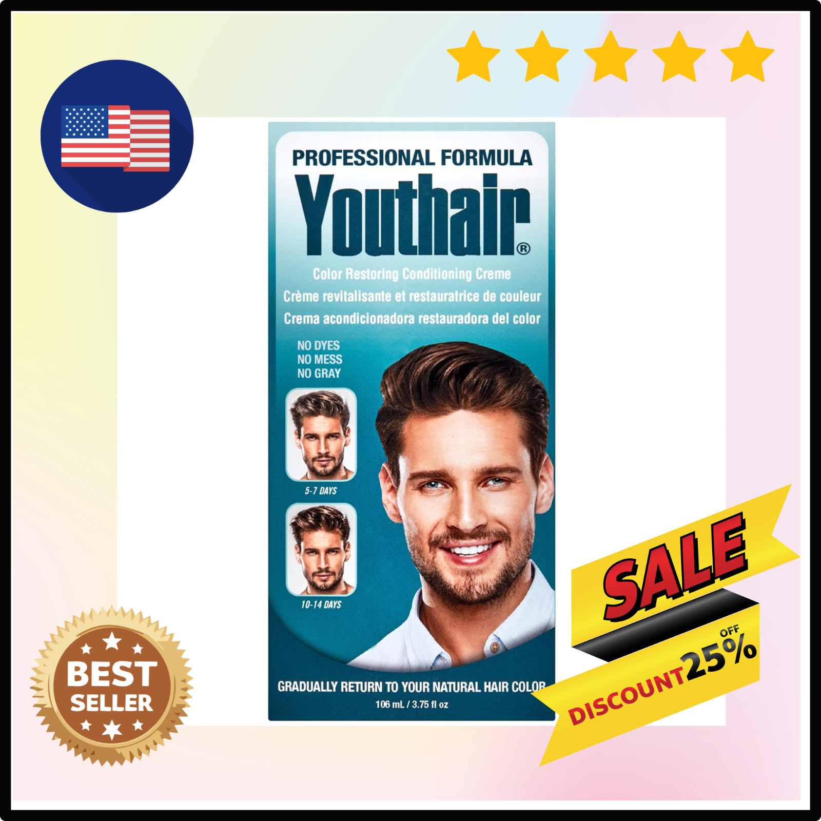 Youthair Crème – Hair Color Restoring Conditioning Formula for Gray Hair Coverag
