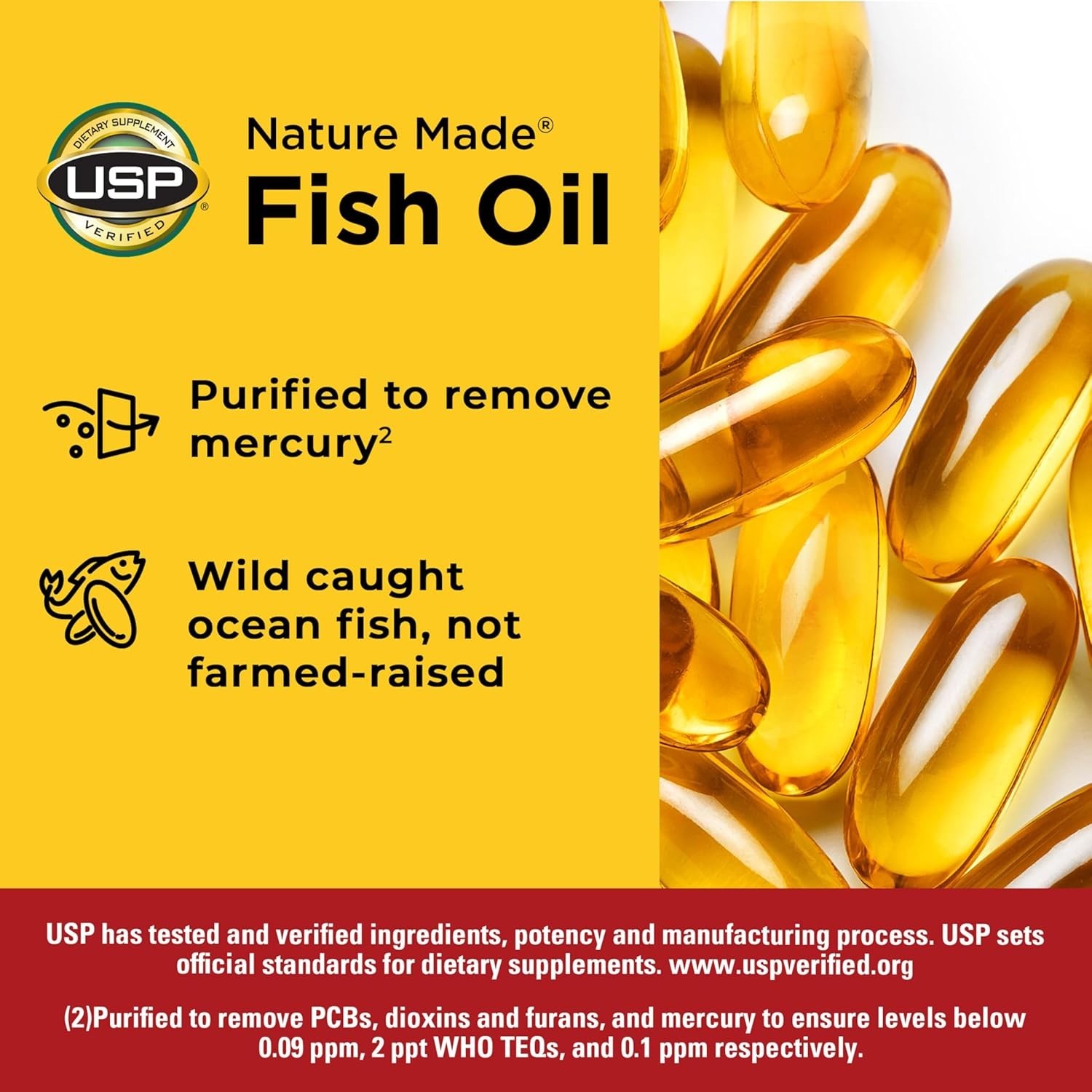 Pure Omega 3 Fish Oil Softgels – Supports Heart Health, 1200mg, 50-Day Supply