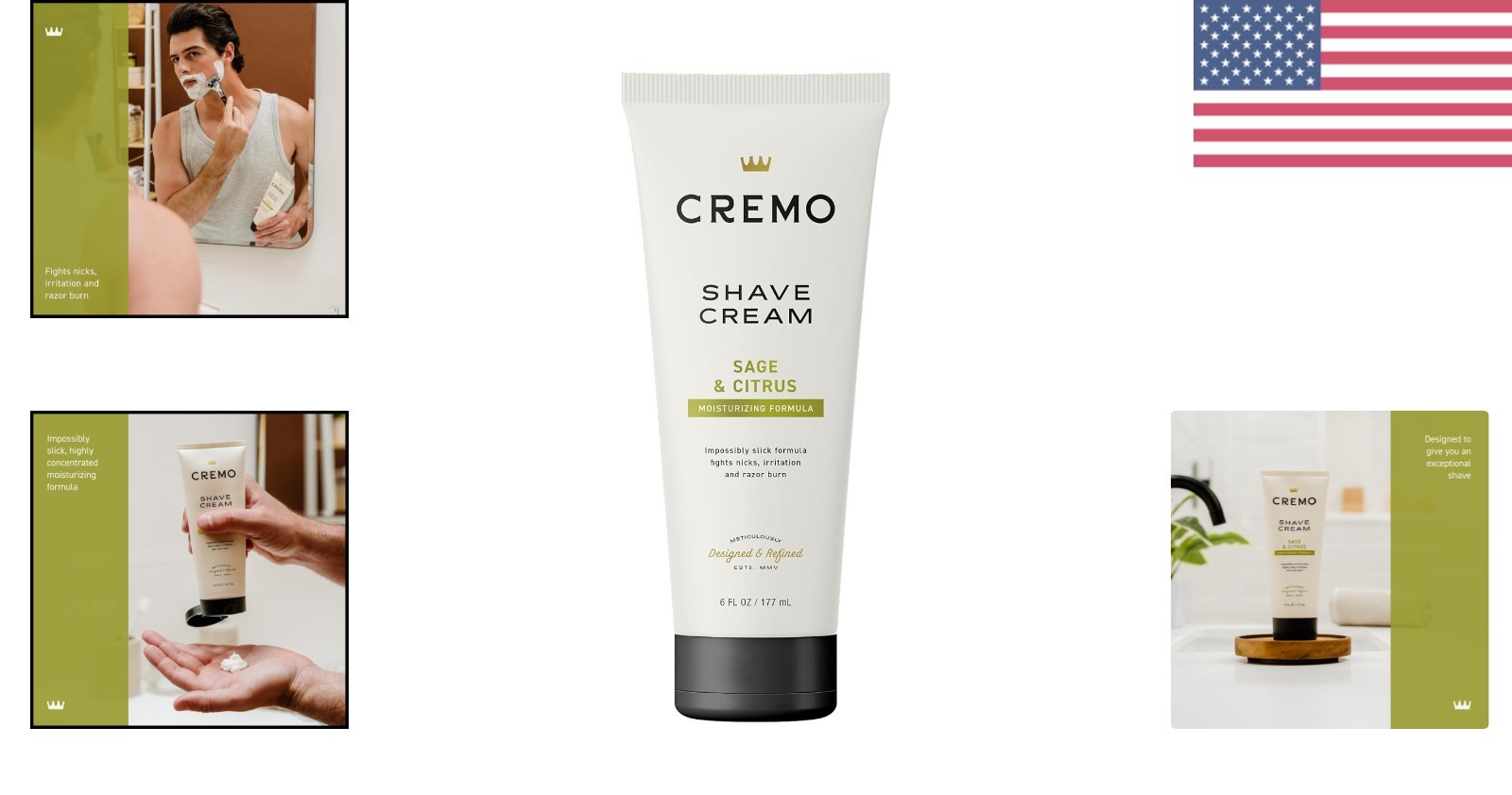 Sage & Citrus Shave Cream, 6 Fl Oz – Ultra-Slick, Barber-Grade Experience