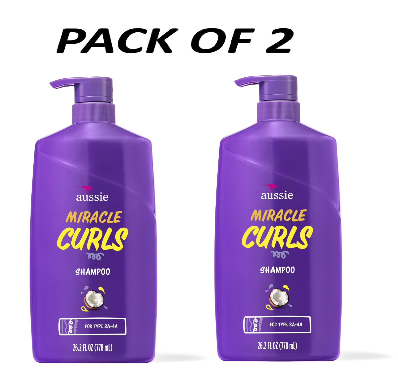 Aussie Miracle Curls Shampoo with Coconut & Jojoba Oil, Paraben Free, 26.2 fl oz