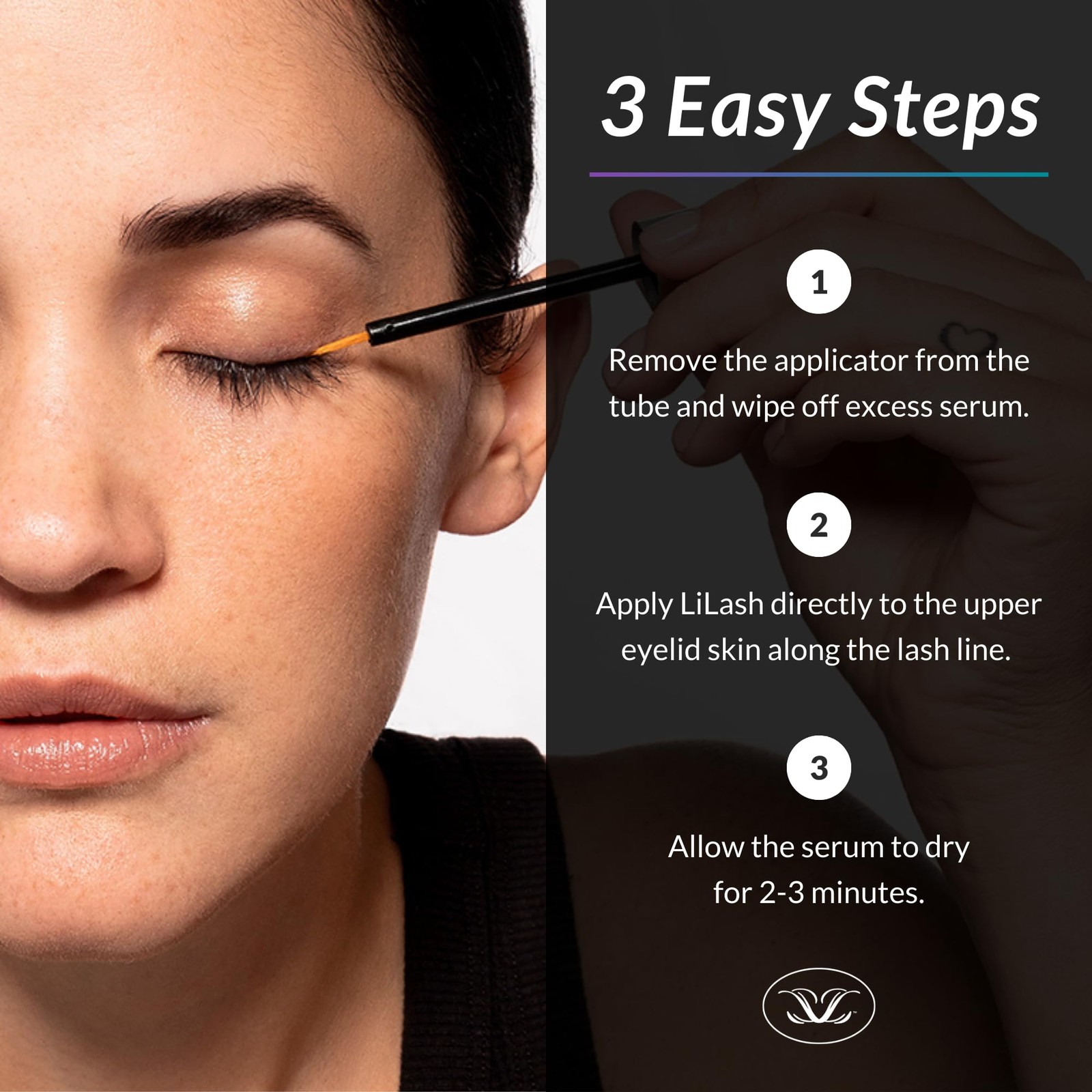 LiLash Purified Eyelash Serum for Longer & Fuller Lashes, 2mL, 90-Day Supply