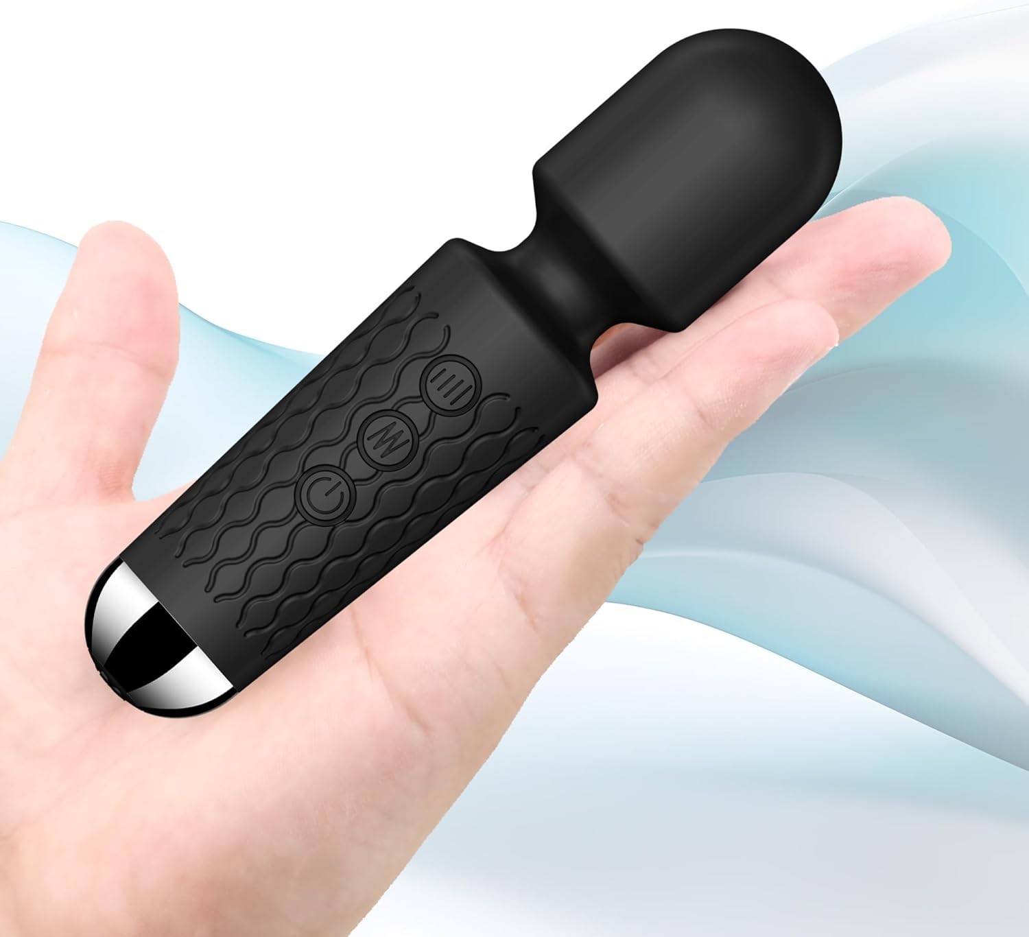 Mini Cordless Handheld Massager 20+8 Vibration Modes Travel Stress Relief