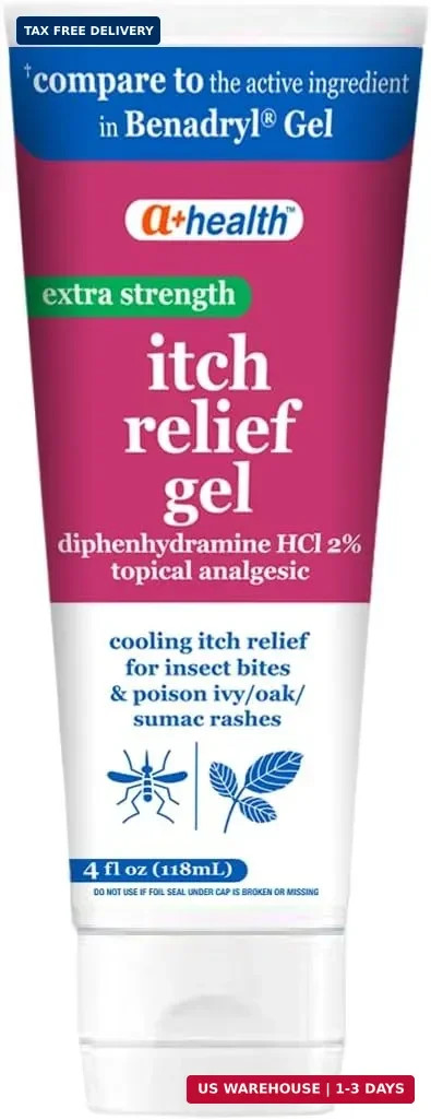 A+Health Extra Strength Itch Relief Gel, 2% Diphenhydramine HCl, 4 fl oz, Relief