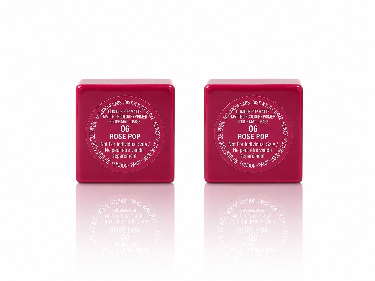 Lot of 2: Clinique Pop Up Lip Color + Primer Lipstick 06 Rose Pop