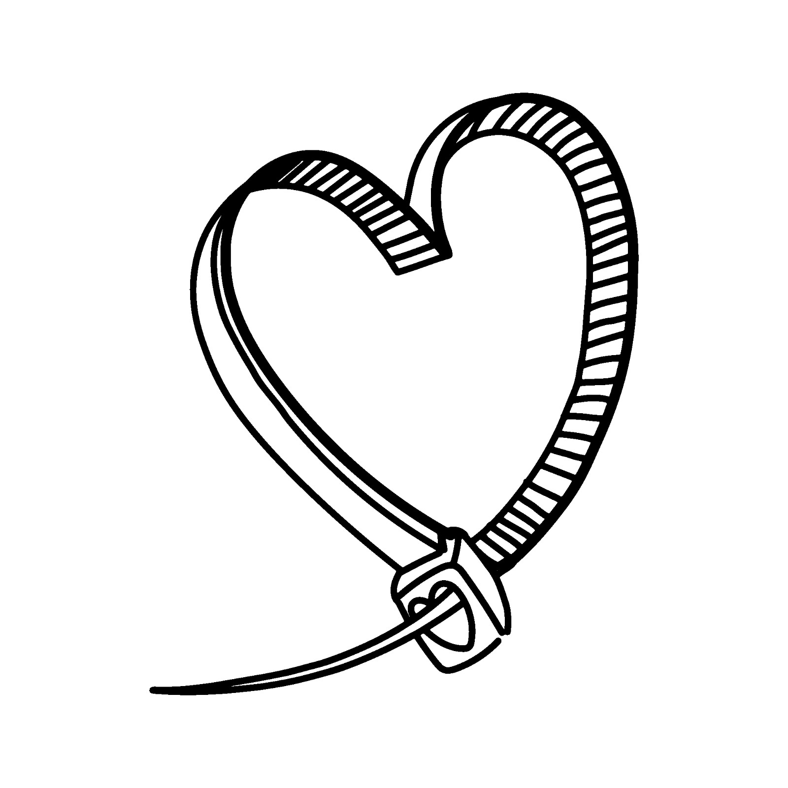 SteezyInk temporary tattoo Zip-Tie Heart last upto 2 weeks 2 x 2 inch