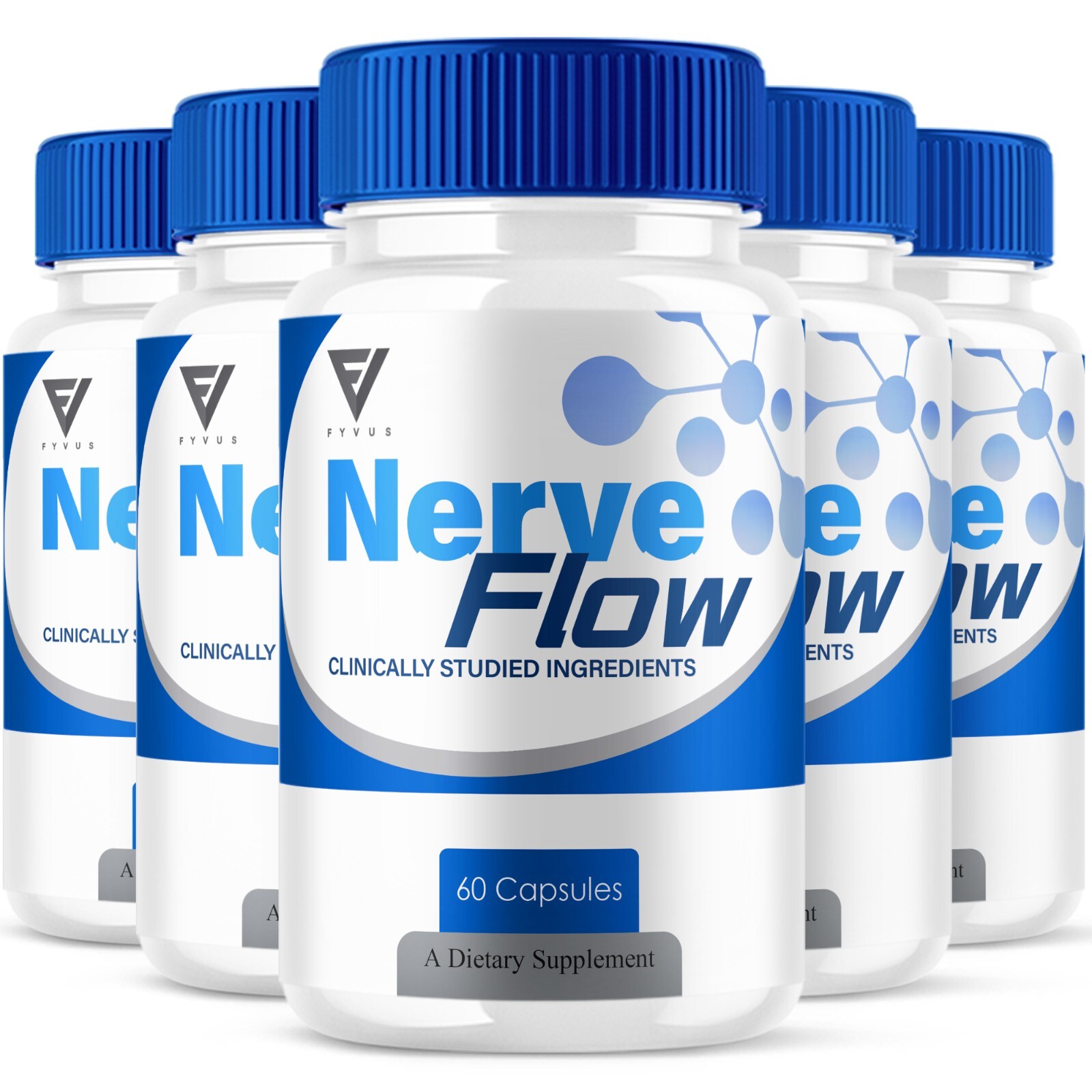 (5 Pack) Nerve Flow Nerve Support Supplement, NerveFlow Advanced (300 Capsules)