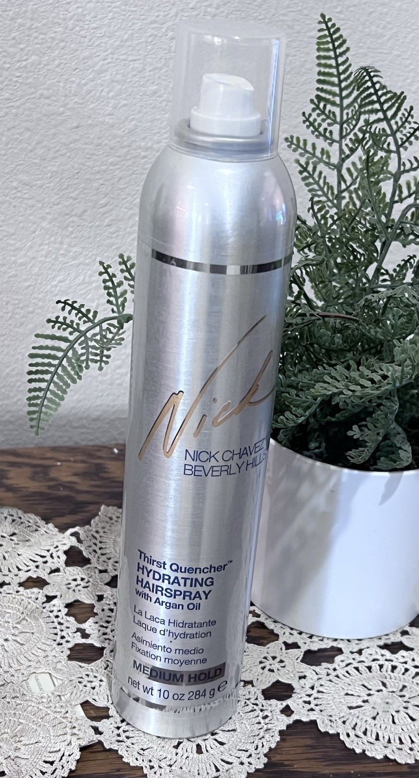 Nick Chavez Beverly Hills Thirst Quencher Hydrating Hairspray Argan Oil 10 oz