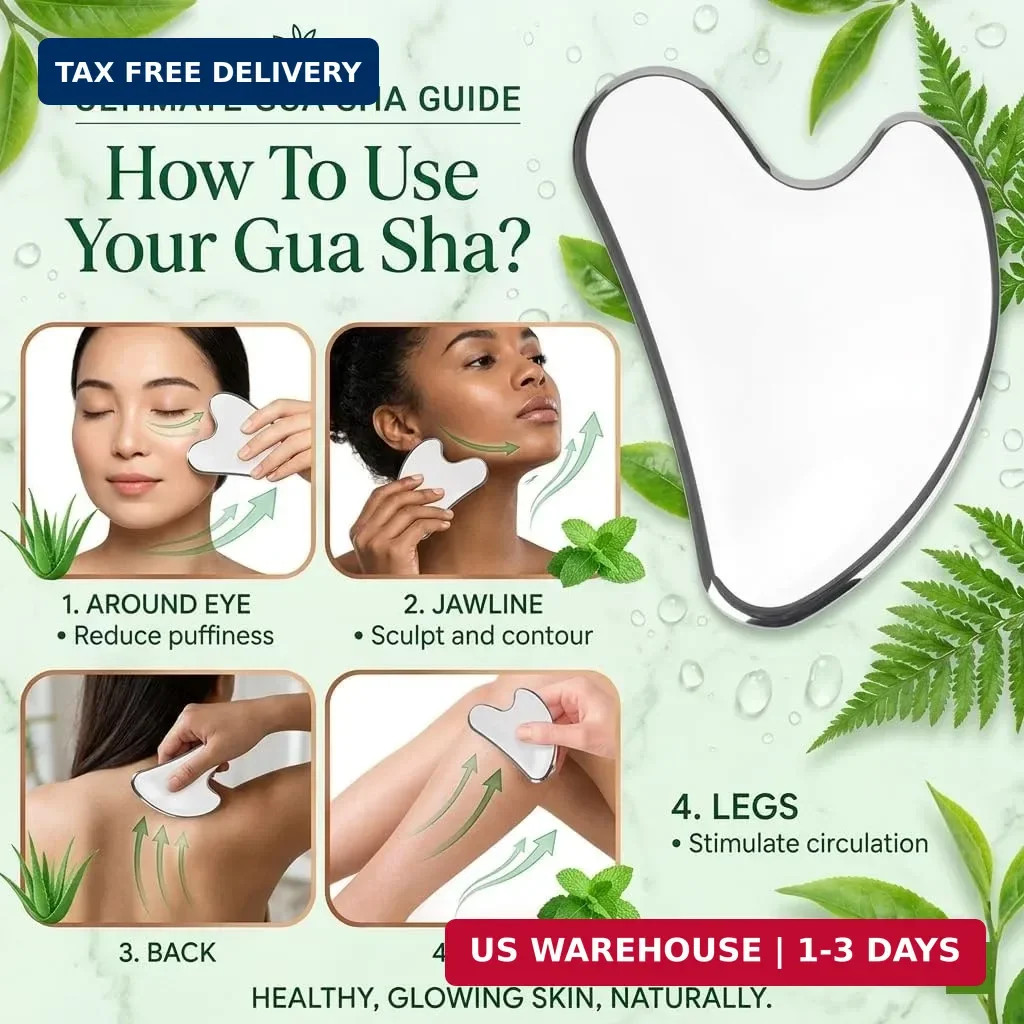 Stainless Steel 3D Face Roller Metal Facial Massager Face Sculpting Gua Sha Faci