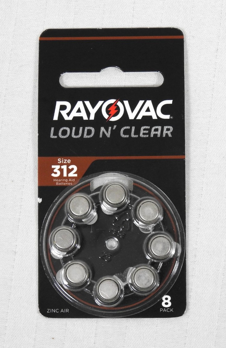 6 Pks of 8 Rayovac Loud N’ Clear Hearing Aid Batteries Zinc Air Size 312 01-2025