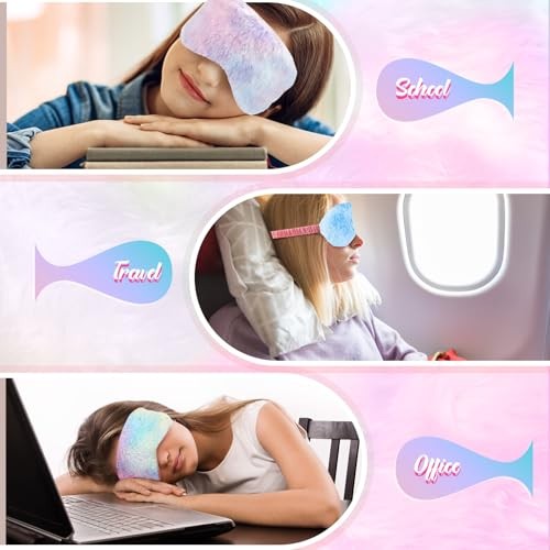 6 Pack Plush Sleep Mask Set, Cute Rainbow, [Variations Not Specified] Tie Dye