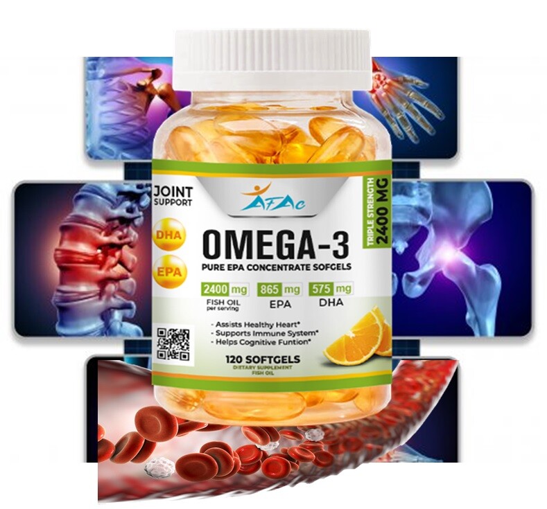 OMEGA – Heart, Brain, & Joint Support-Enteric Coated Fish Oil 2400 MG -240 SOFGL