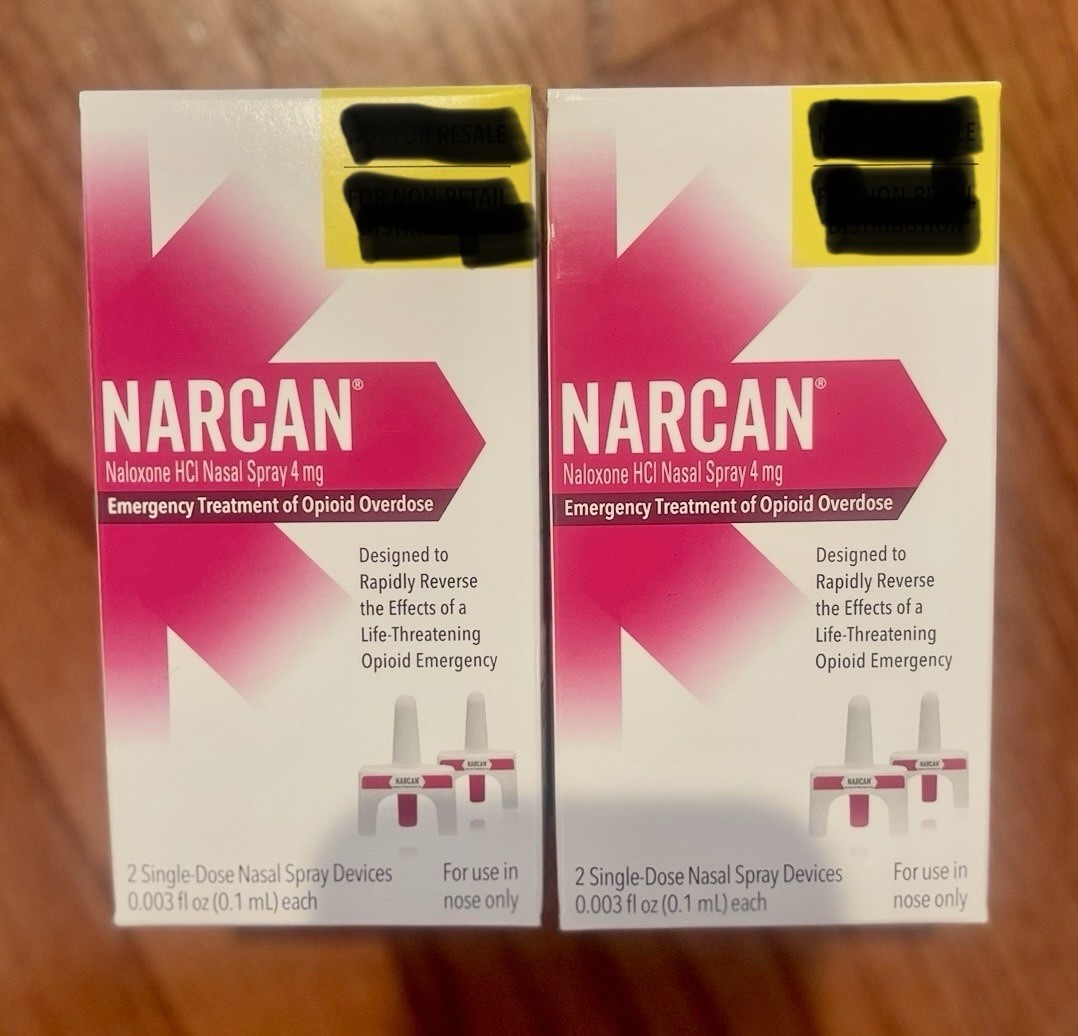 2 Boxes NARCAN Emergency Nasal Spray (Each Box 2 Single-Dose, 4mg) Exp 11/2028
