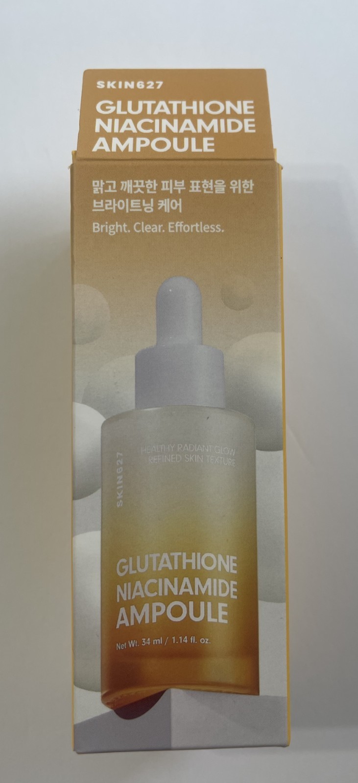 SKIN627 GLUTATHIONE NIACINAMIDE AMPOULE, 34 ml/1.14fl oz, MADE IN KOREA