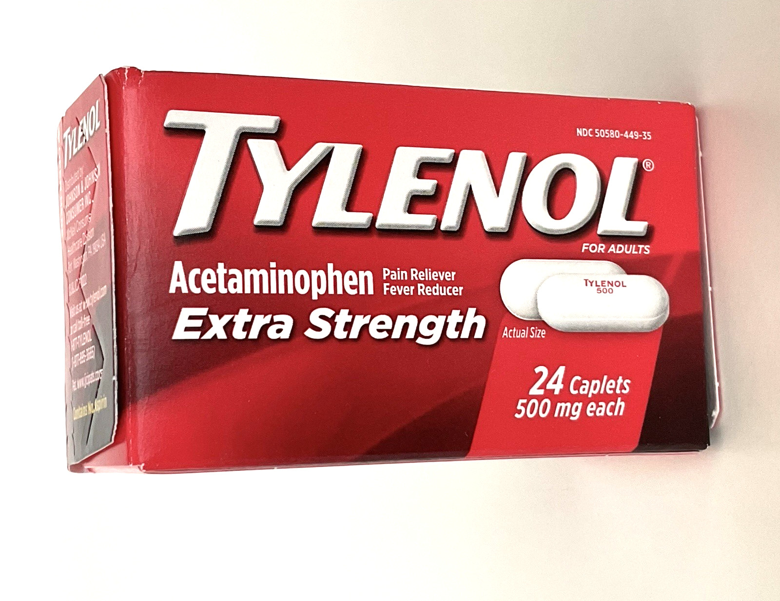 TYLENOL Extra Strength Acetaminophen 500 mg Caplets 24 ct EXP 12/2029