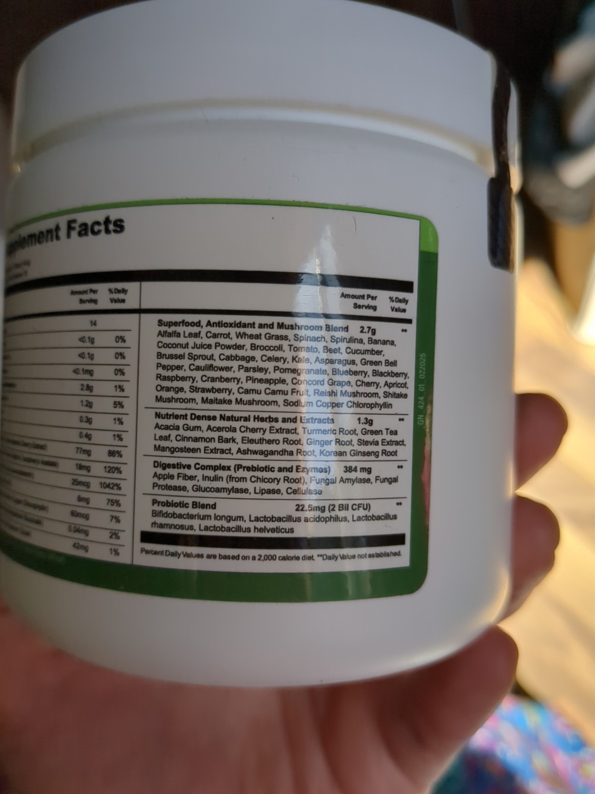 Vital Nutritive Vital Supergreens Superfood Powder Organic 30 servings 4.66 Oz