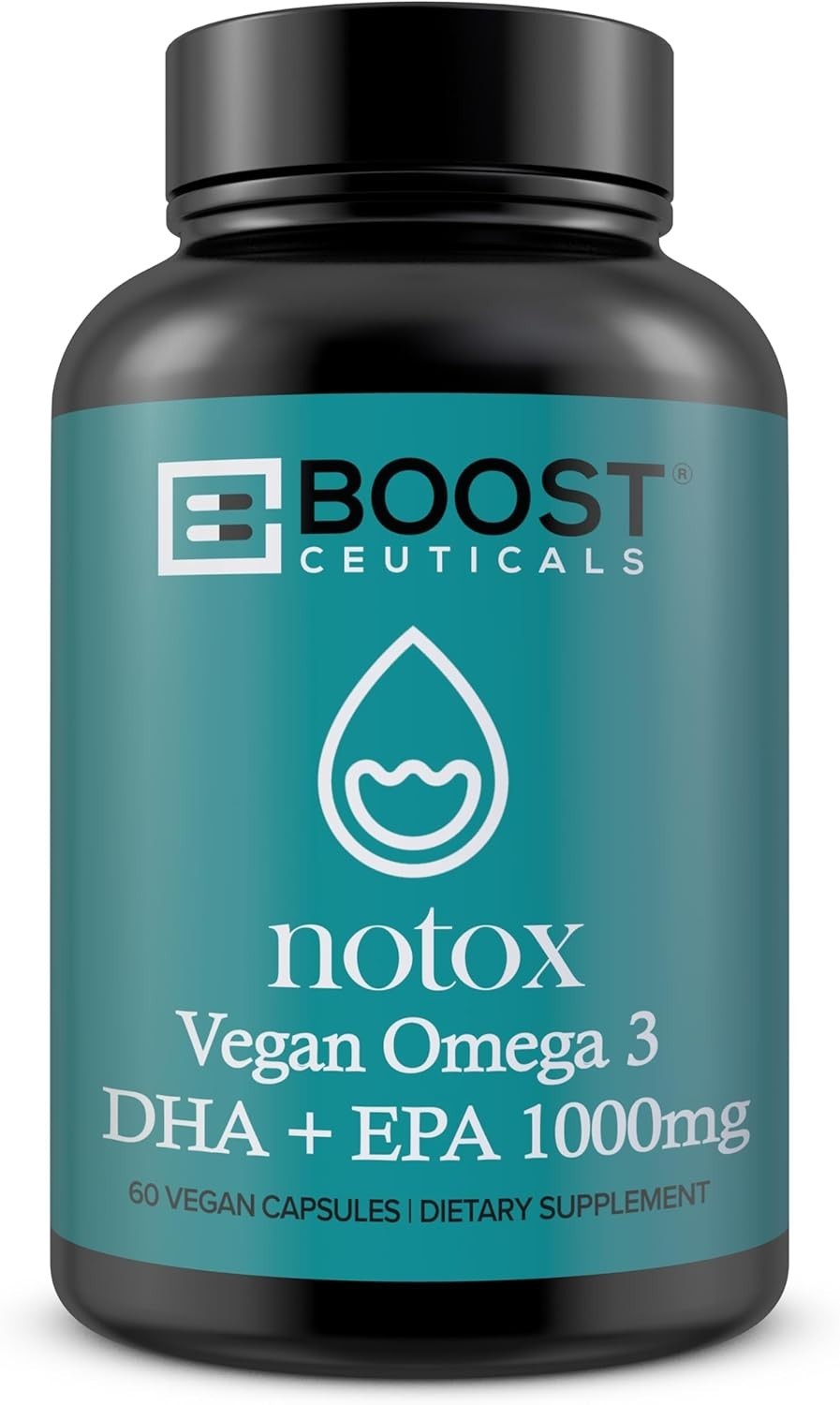 BoostCeuticals Notox Vegan Omega 3 DHA + EPA 1000mg Algae Oil -60 day Supply –