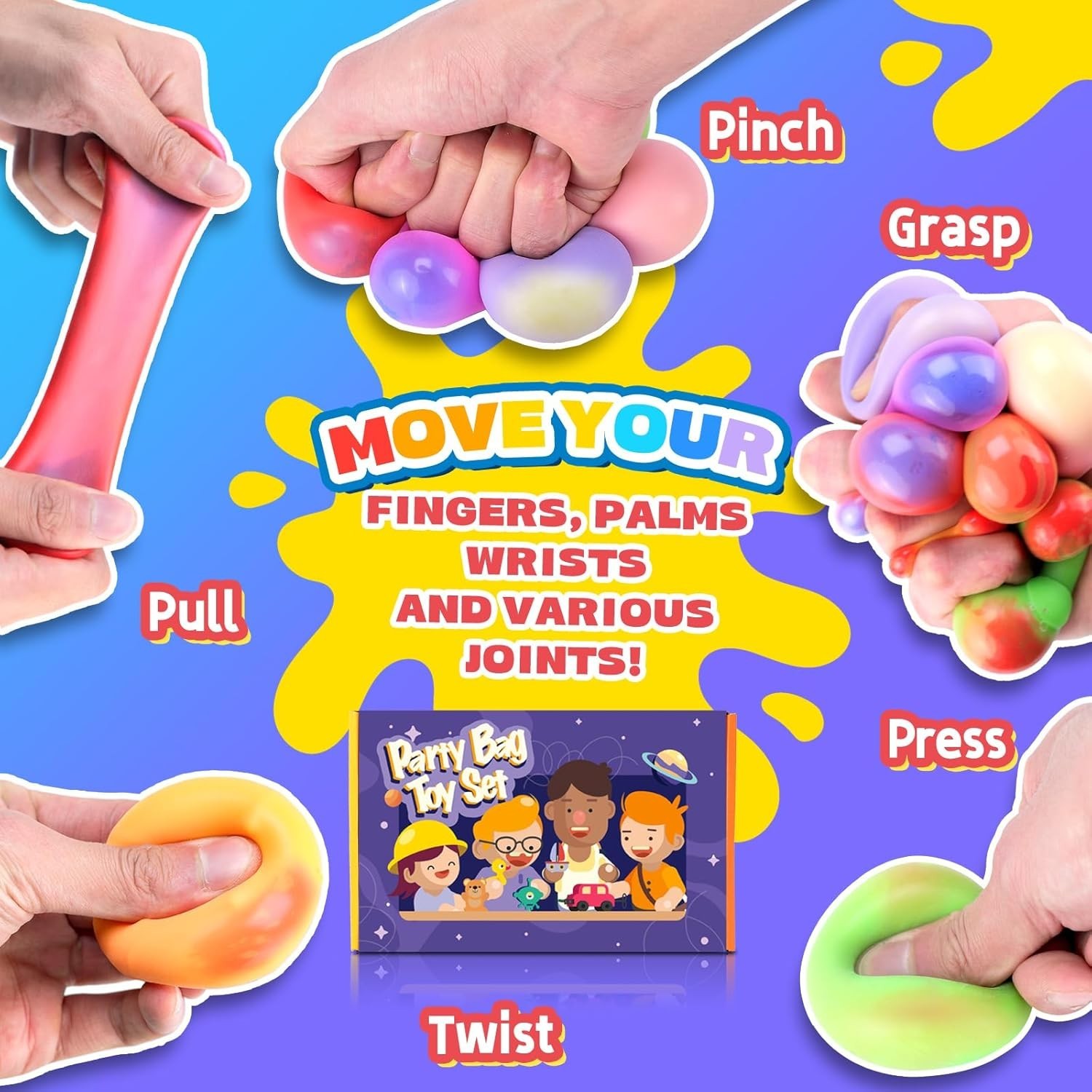 12PCS Squeezeable Stress Cubes – Slow-Rebound Design